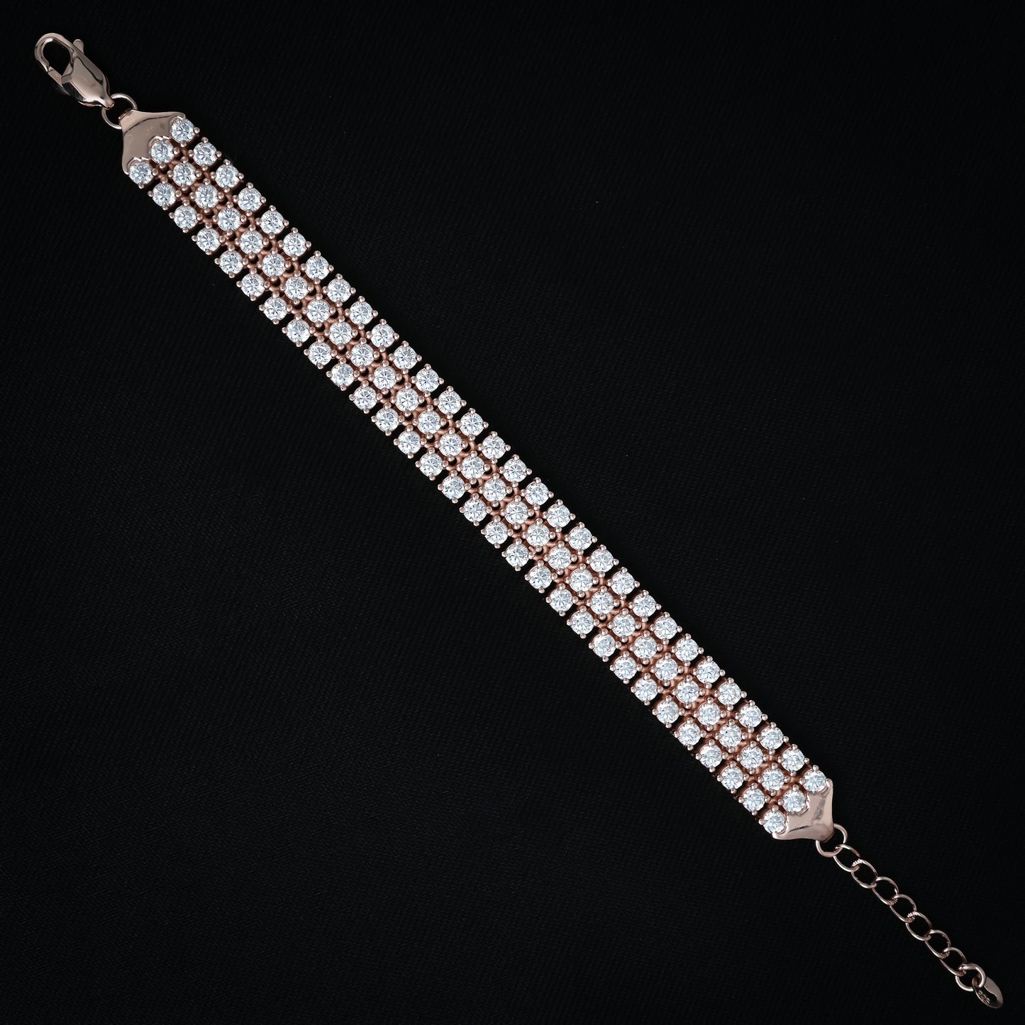 Sleek and stylish rose gold plated bracelet for girls, perfect for adding a touch of glamour