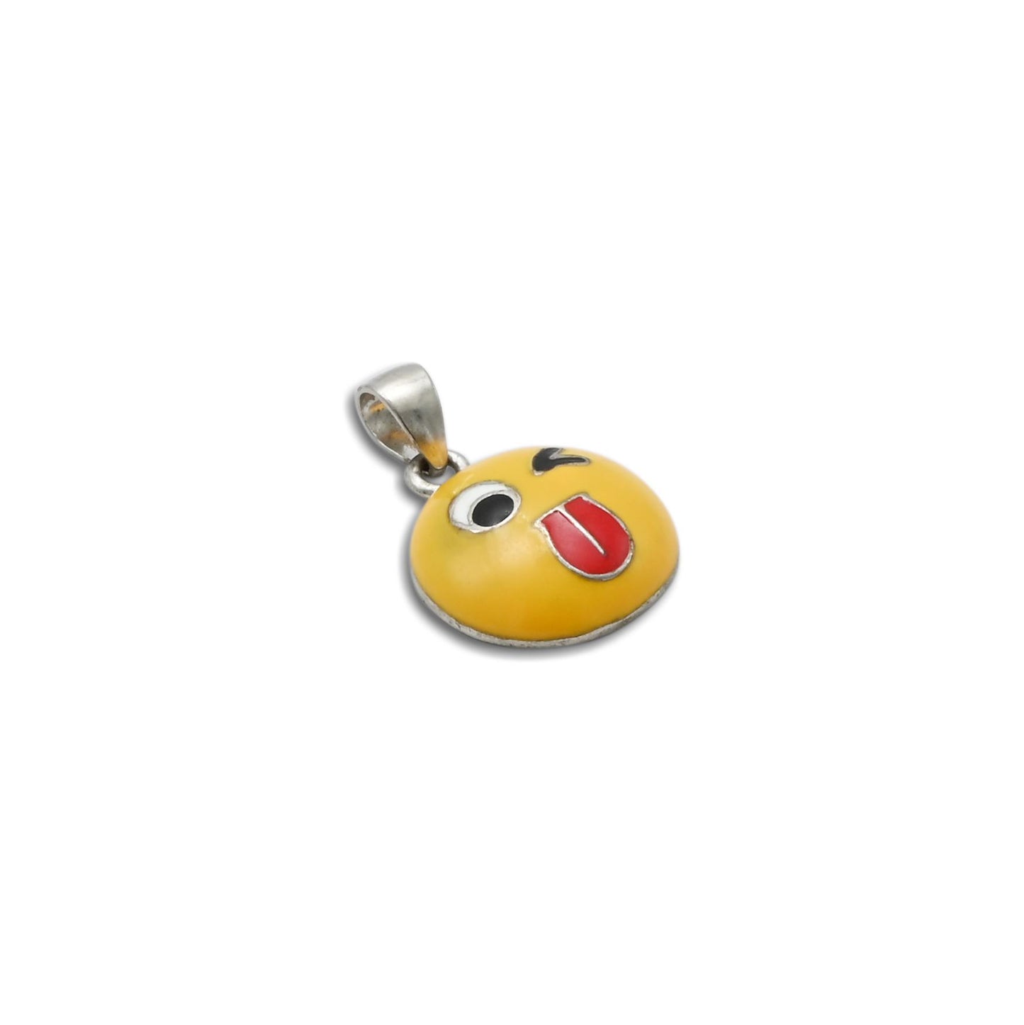 Cute Emoji Silver Pendant for Young Girls