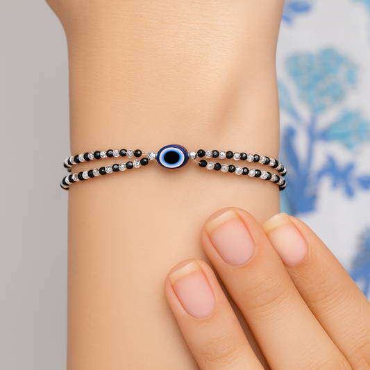 Black Beads Evil Eye Protection Bracelet