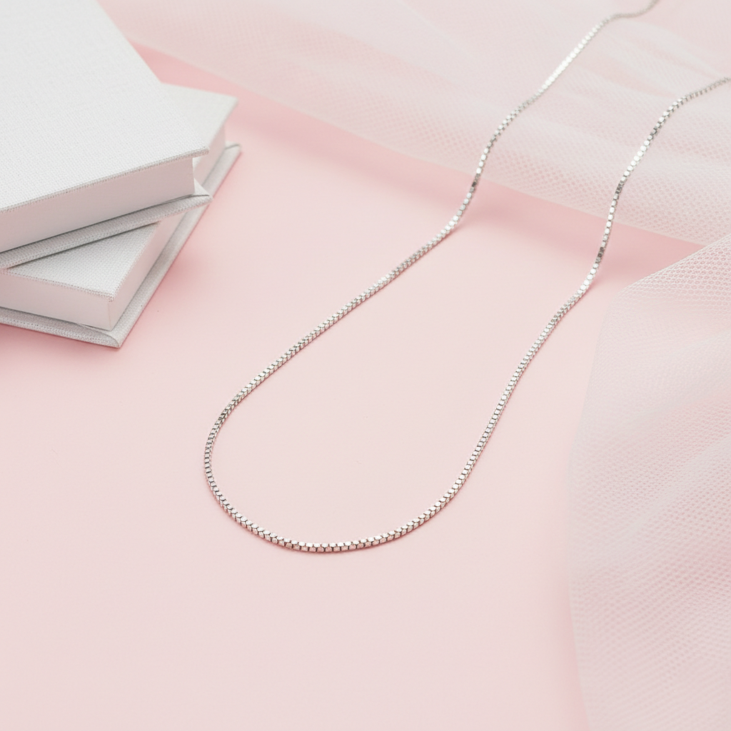 Box Design Silver Chain for Men & Women Pure Silver