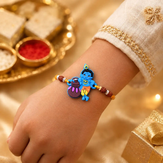 Cute Kanha Silver Kids Rakhi