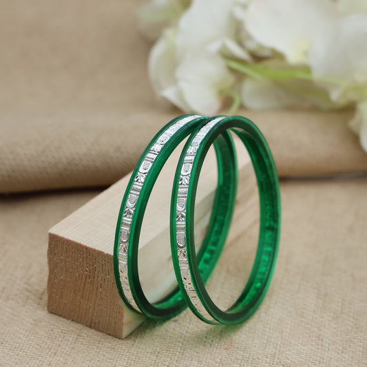 Silver Shine Designer Plastic Bangles