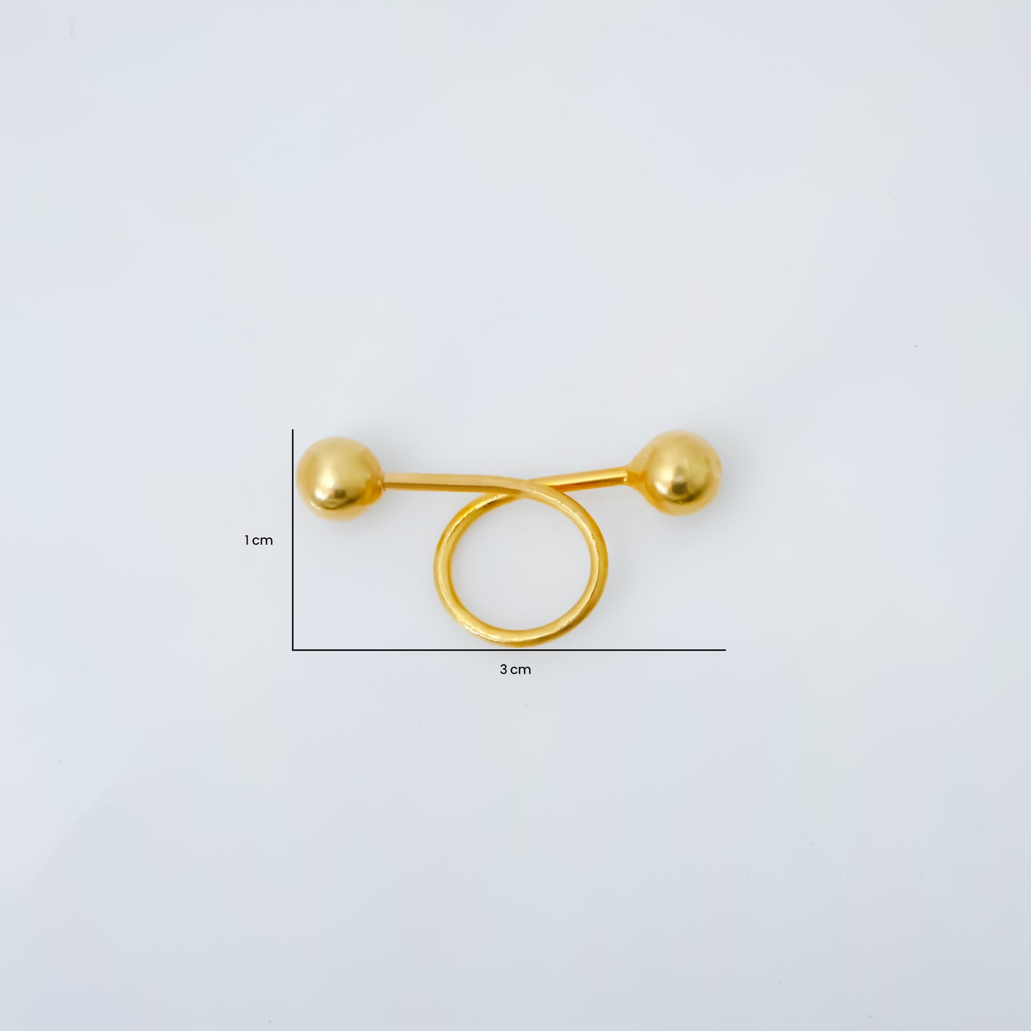 Elegant Minimalist Double Sphere Climber Silver Earrings