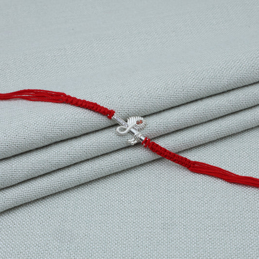 Krishna Flute Silver Rakhi for Brother