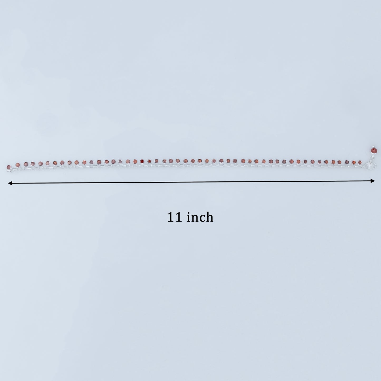 Red Stone Studded Silver Payal Modern Touch with Traditional Elegance