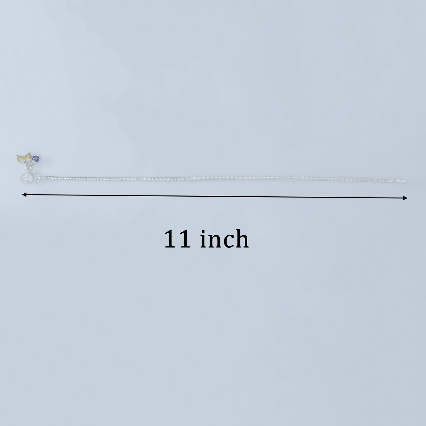 Classic Light-Weight Silver Payal with Charm Drops