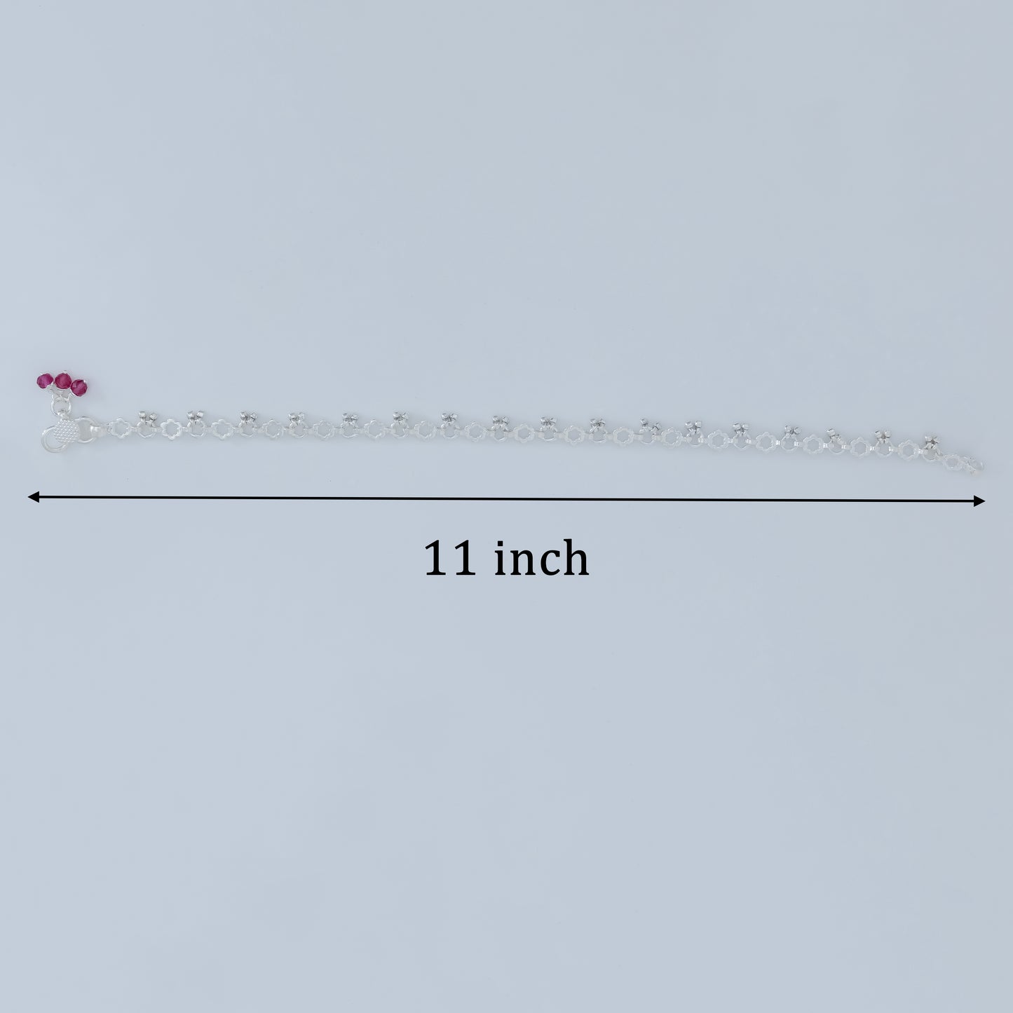 Silver Flower Design Payal Pair Elegant & Lightweight