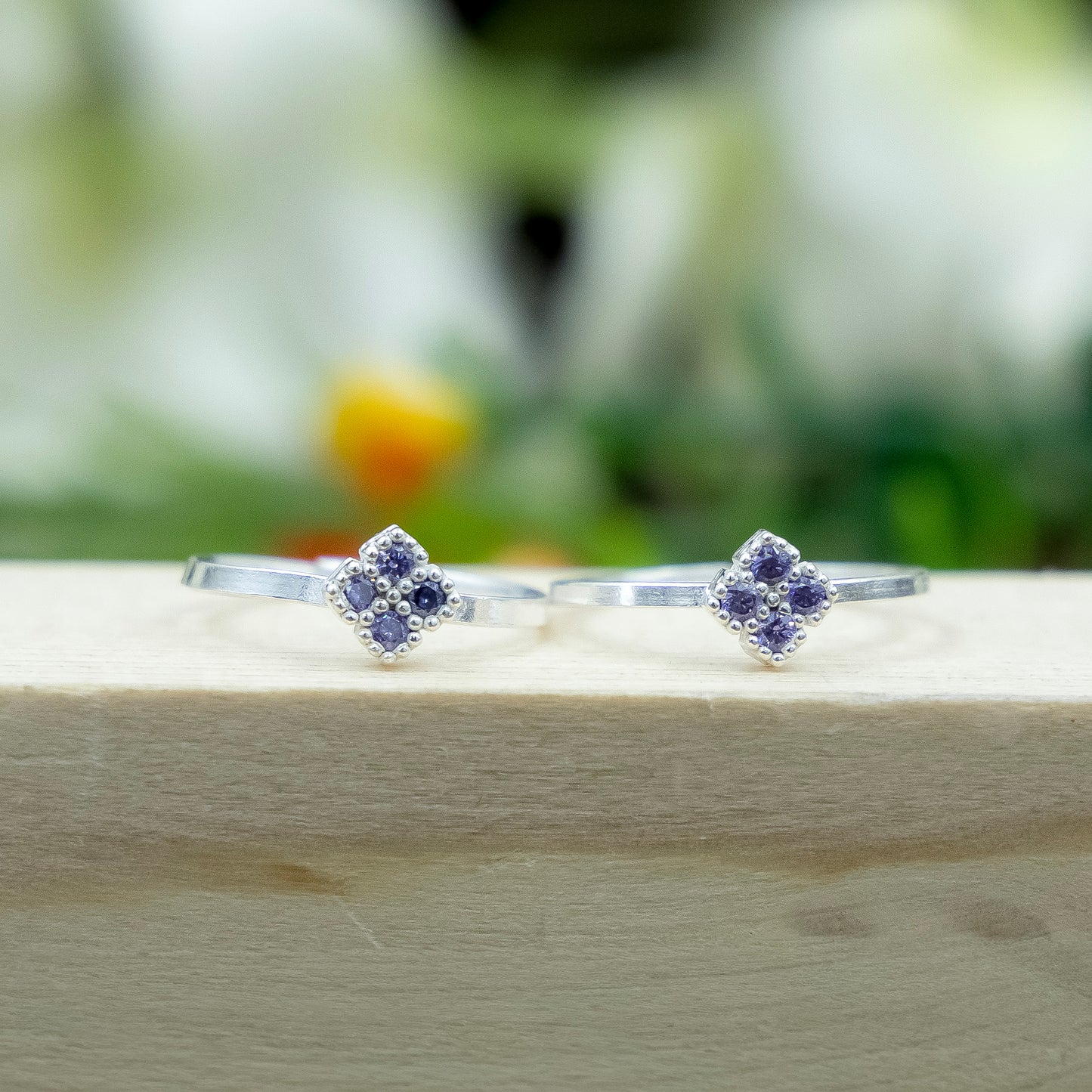 Silver Toe Rings Square Stone Design for Women & Girls