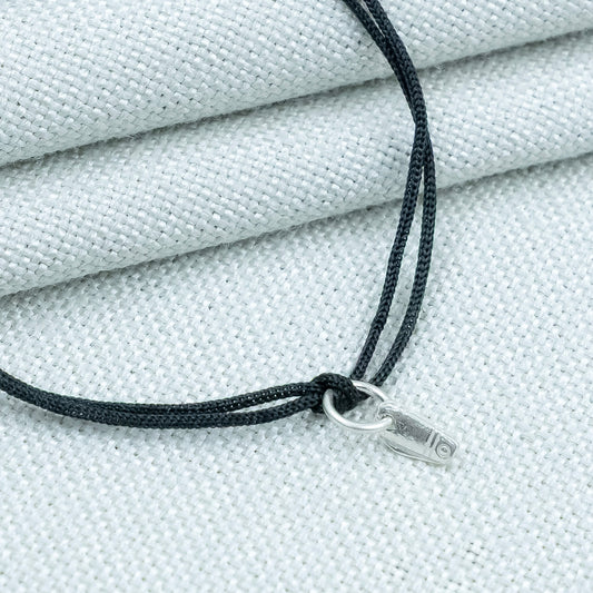 His & Hers Black Thread Premium Silver Knife(chaku) Charm Perfect Boy and Girl Combo