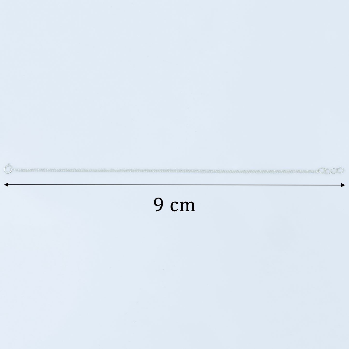 Thin Curb Chain Light Weight Boys Silver Bracelet