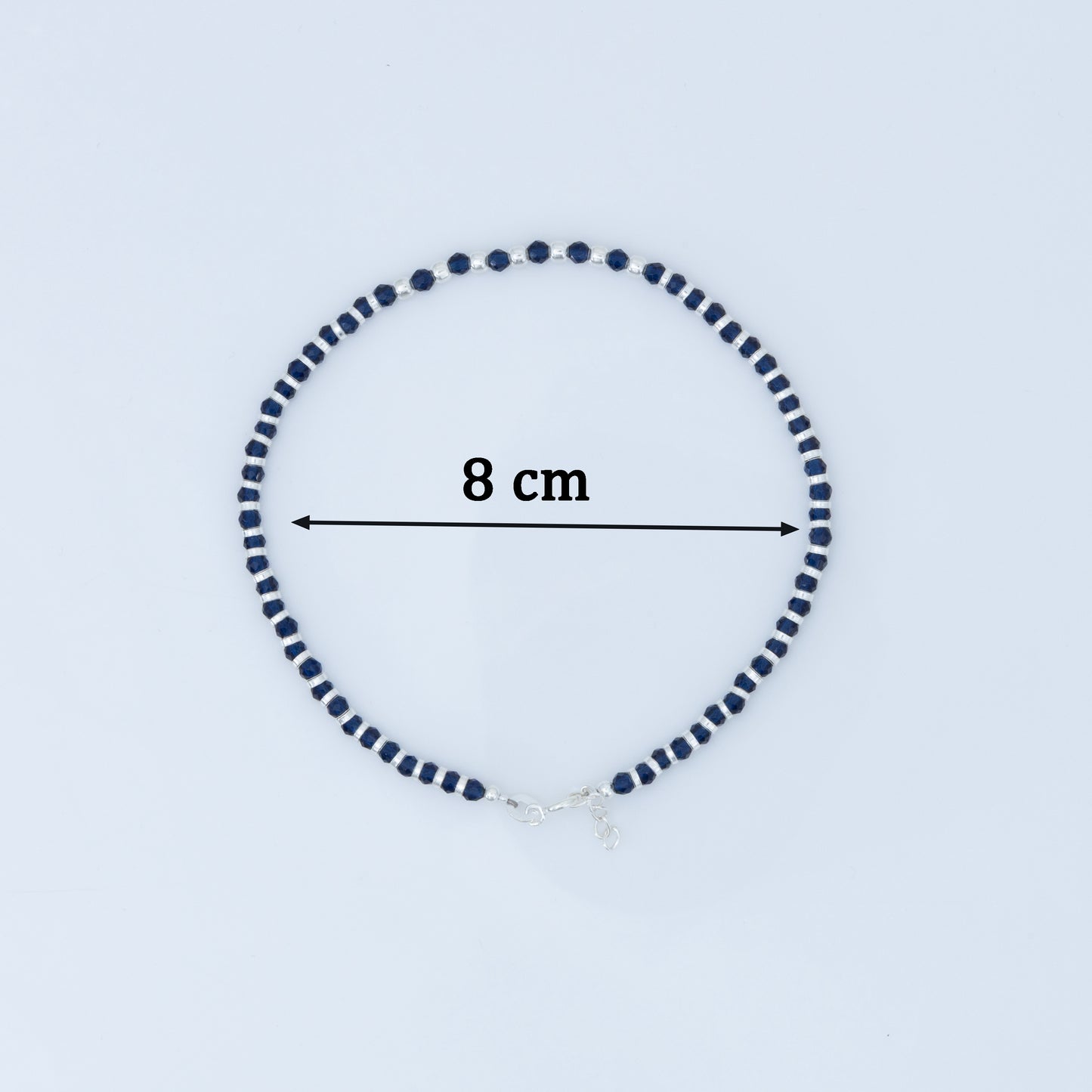 Luna Spacer Beads Silver Anklet