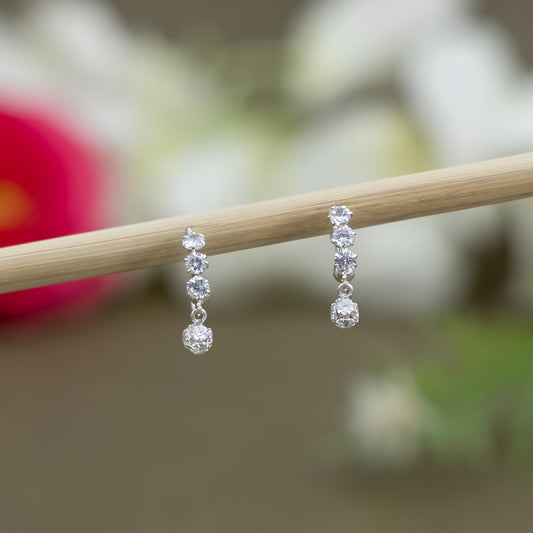 Minimal Hanging Earrings Sterling Silver