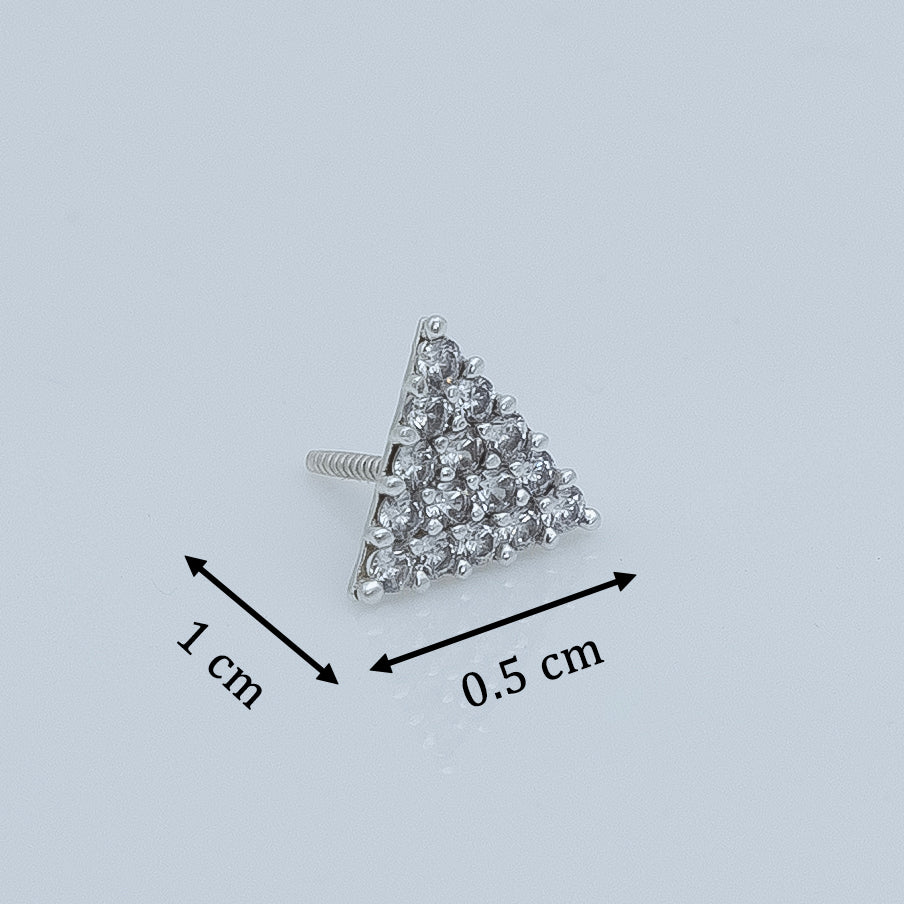 Minimal Triangle Silver Earring