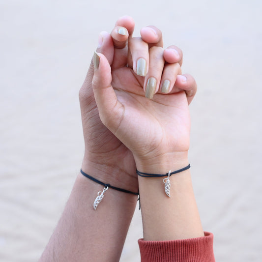 Matching silver knife bracelets for him and her, perfect couple combo.