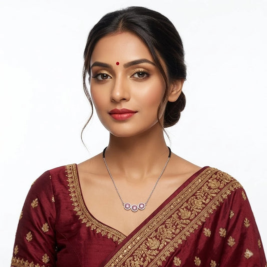 Elegant Mangalsutra Featuring a Beautiful Purple Gemstones