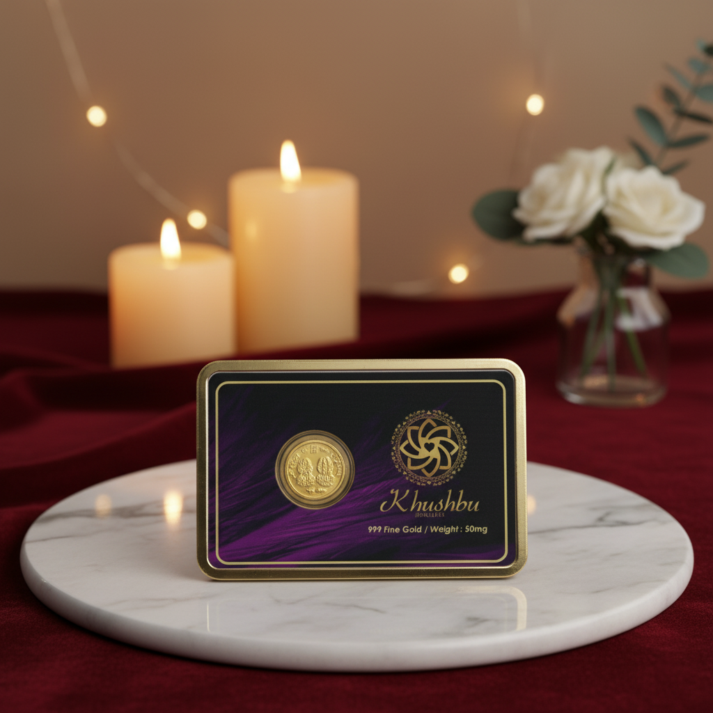 50mg Pure Gold Coin 999 Fine Gold khushbu jewellers