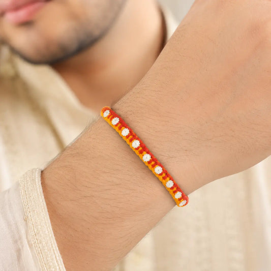 Handcrafted Silver Buds Rakhi Assorted Design (combo)