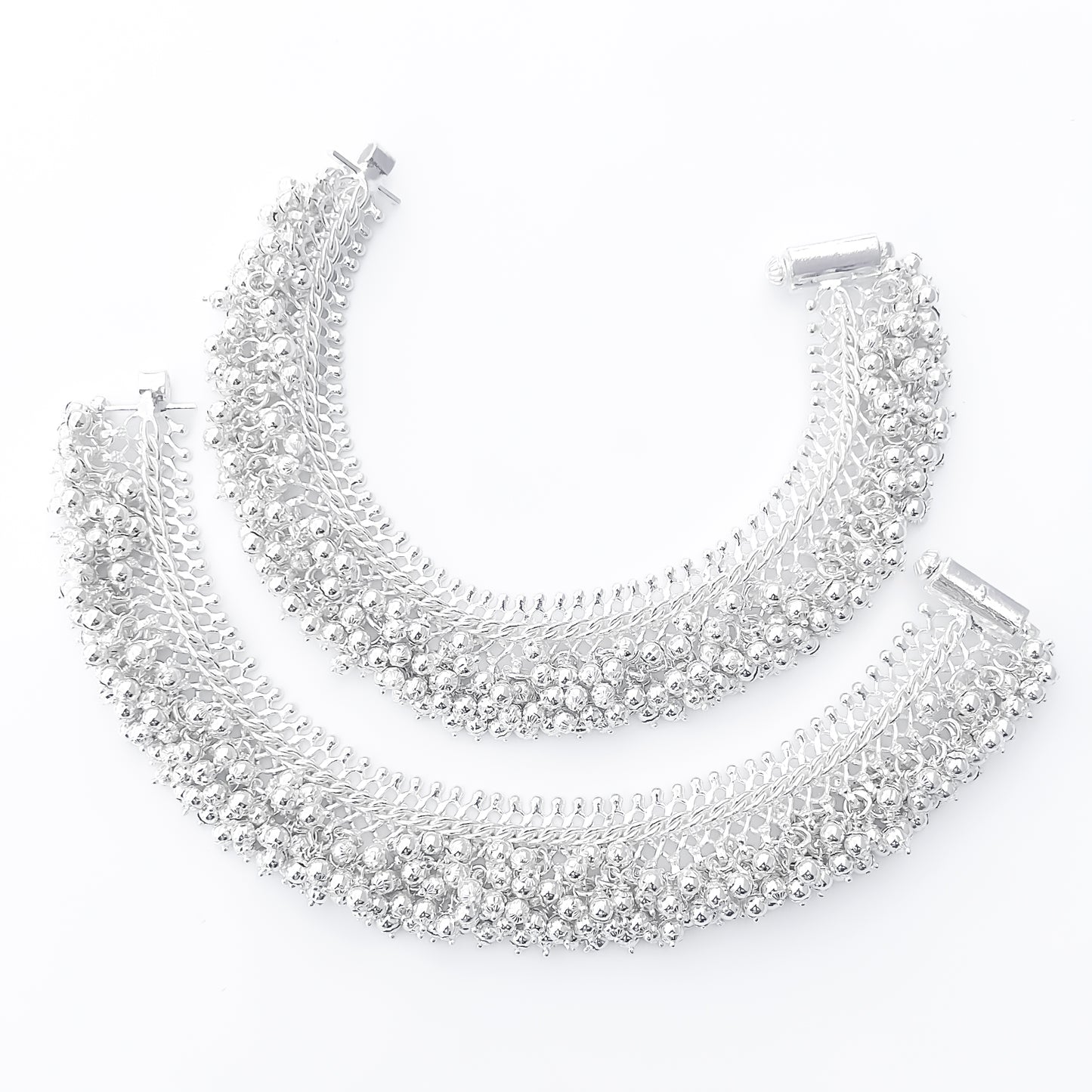 Timeless Silver Payal, Rajasthani Design, with Dazzling Ghungroo Elements.