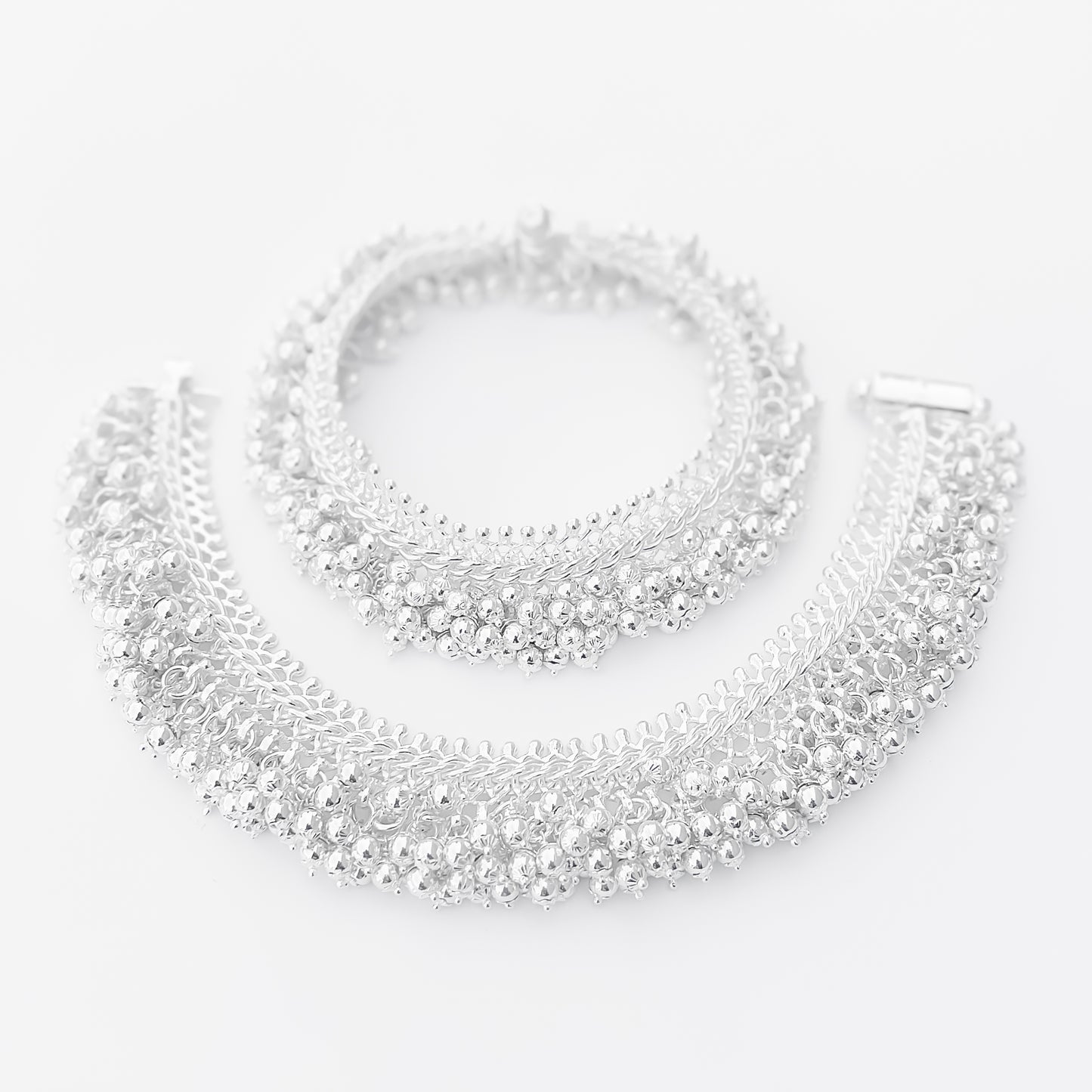 Timeless Silver Payal, Rajasthani Design, with Dazzling Ghungroo Elements.