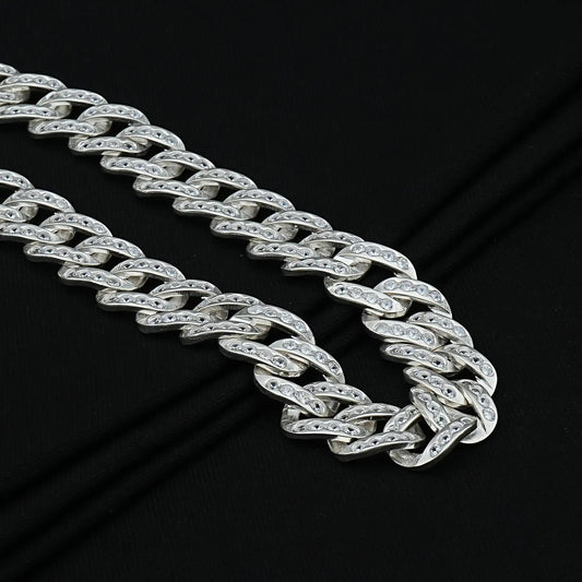 Modern Elegance Thick Silver Cuban Chain for Boys