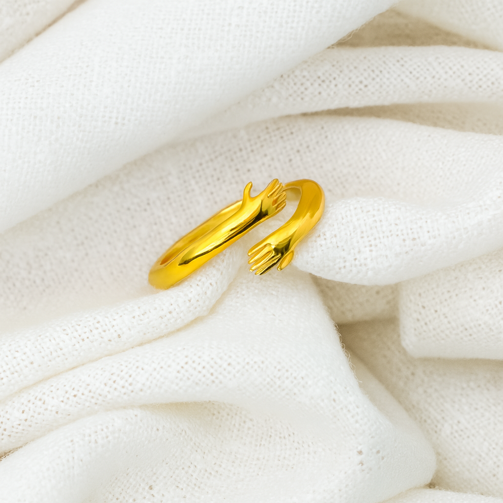 Open Arms Silver Hug Ring