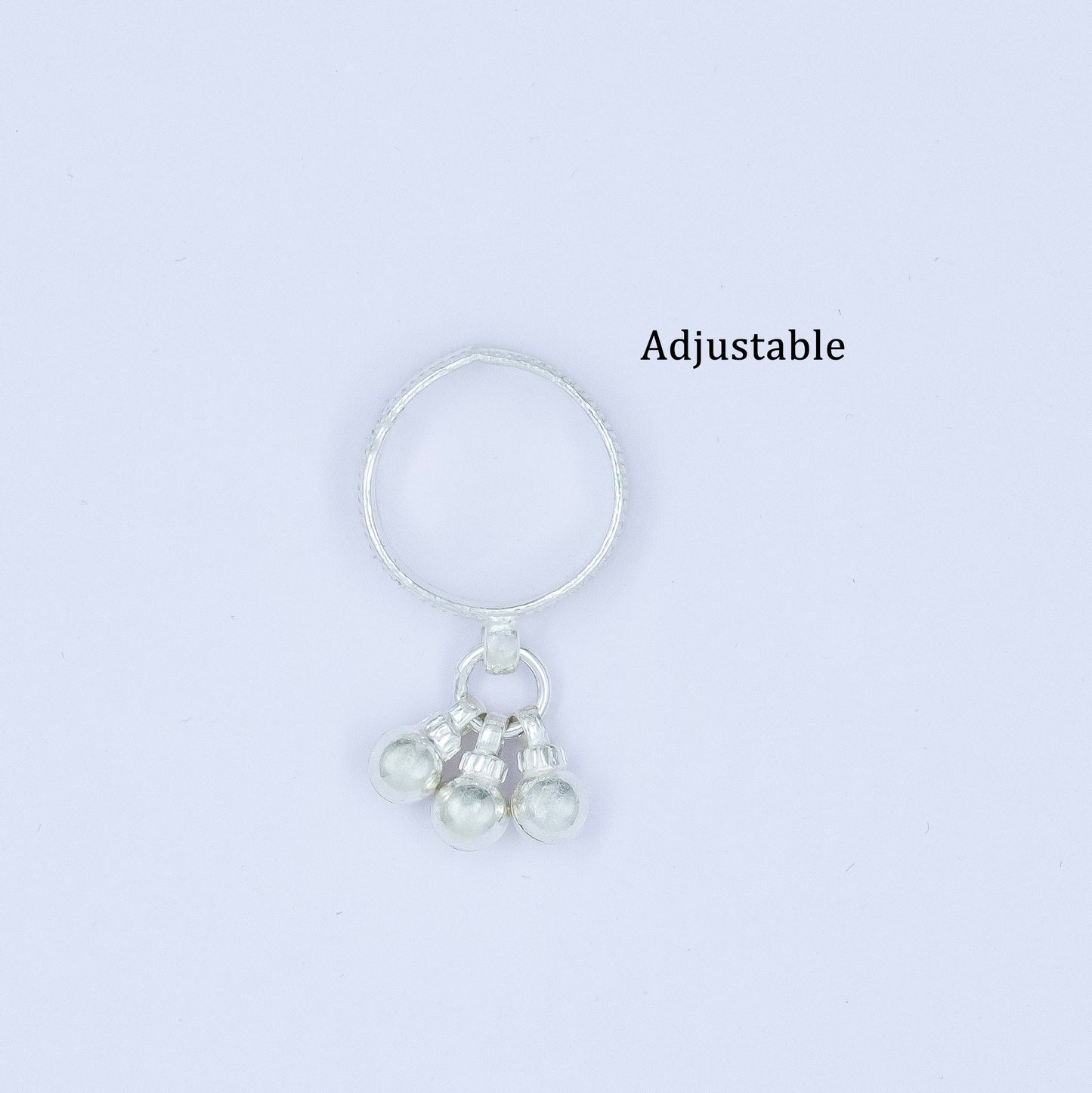 Plain Silver Toe Ring(Bichiya) with Hanging Ghungroo