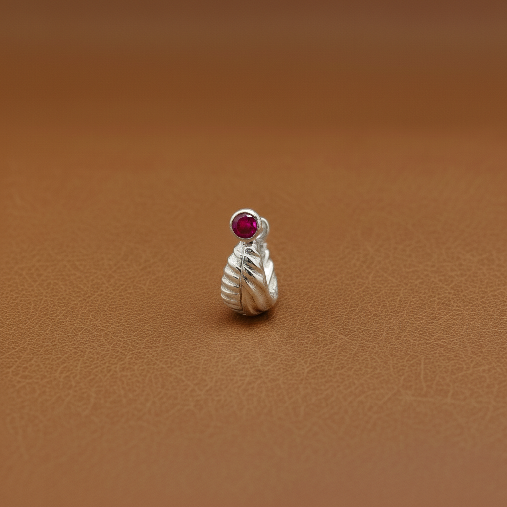 Royal Stone Textured Silver Bali For Boys