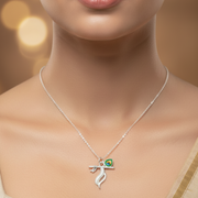 Silver Krishna Flute Pendant with Morpankh Design