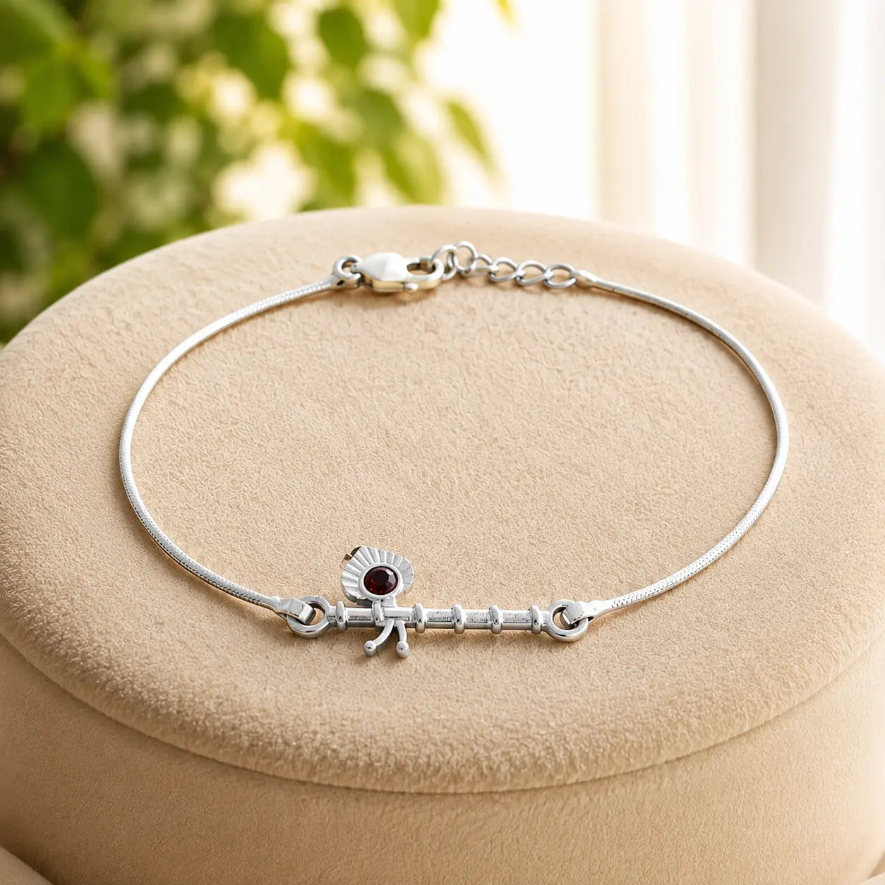 925 silver Basuri bracelet with flute design