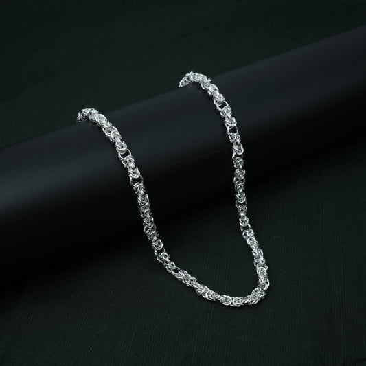Silver Chain Unique Bud Twist Pattern for Boys