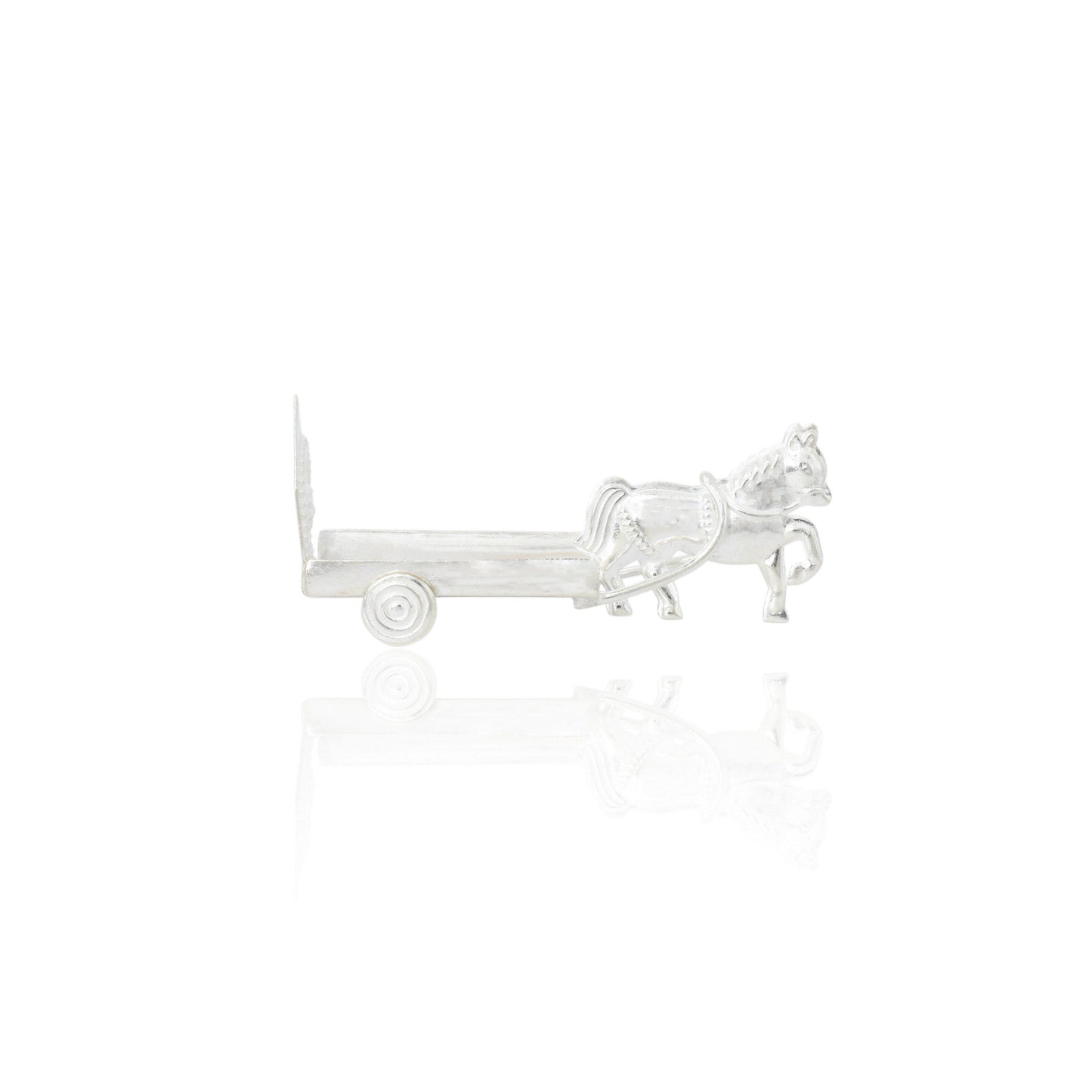 Crafted with high-quality silver, this Dev Rath is the perfect addition to any pooja ritual. Its intricate design and sturdy structure make it a practical and elegant choice for offering prayers.