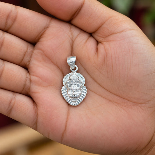 Silver Hanuman Ji Face Pendant