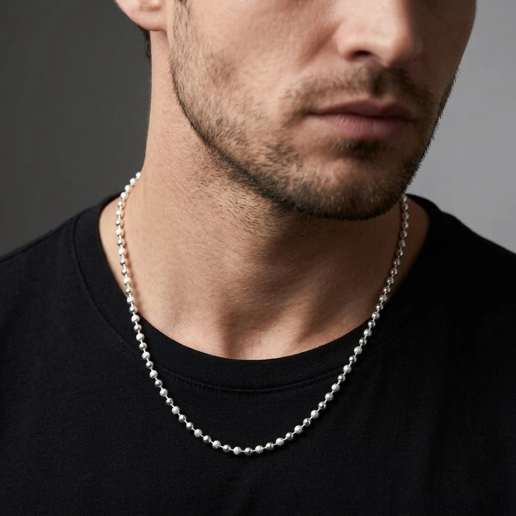 Silver Stylish Aura Boys Chain