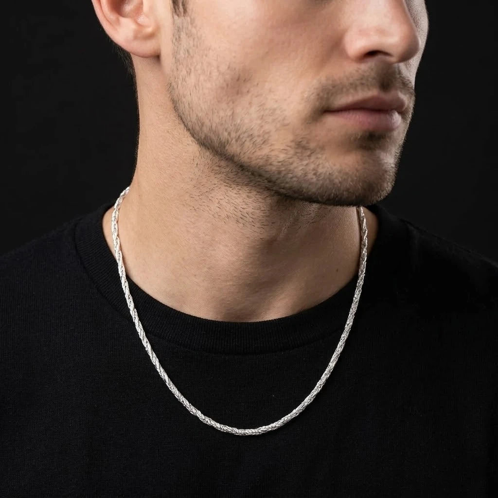 Silver Tangle Design Chain for Boys