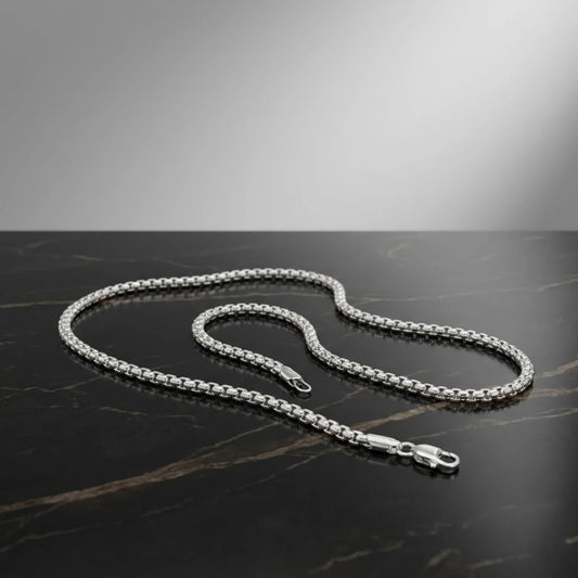 Silver Vintage Stylish Rolo Chain for Boys