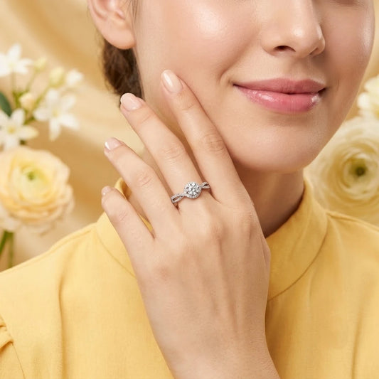 Sparkling Round Cut Crystal Adjustable Fashion Ring