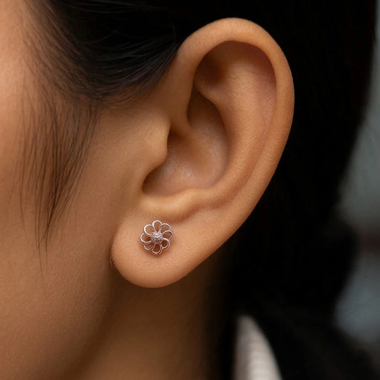 Sterling Silver Blossom Earring