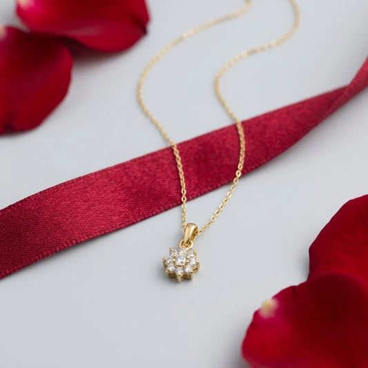 Sun Bloom Gold Pendant Necklace for Women