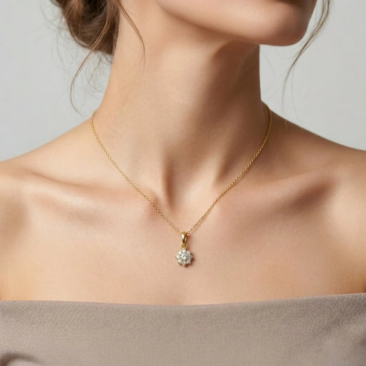 Sun Bloom Gold Pendant Necklace for Women