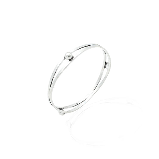 Silver Radical White Gems Bangles