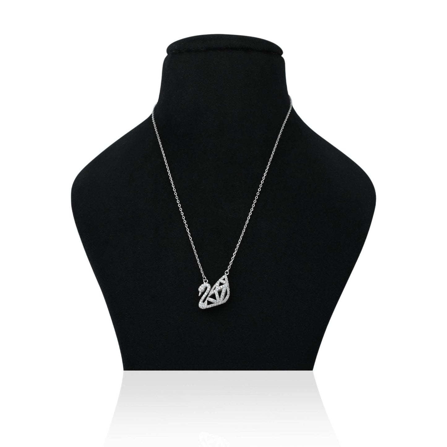 Charming silver duck pendant on a sleek chain.