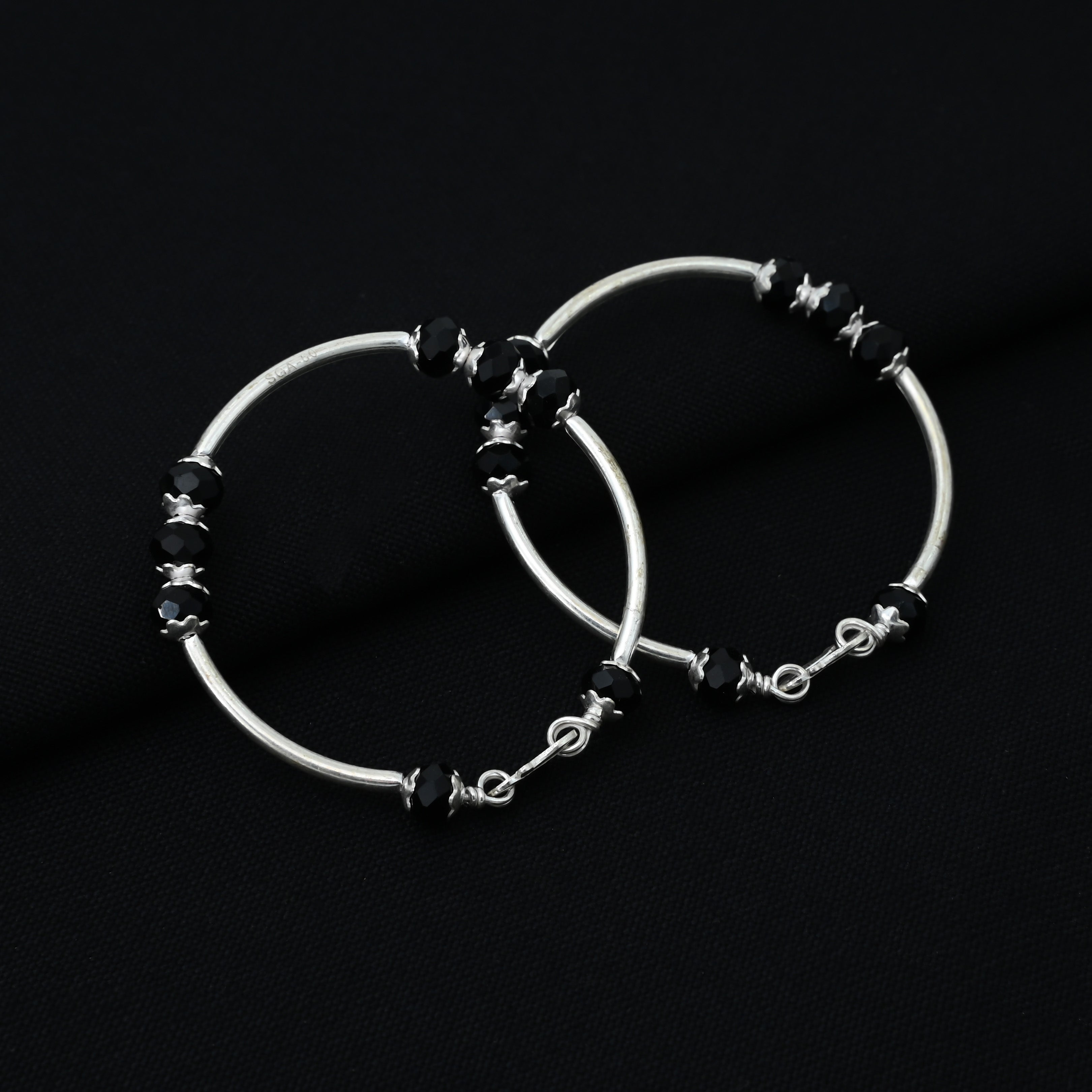 Silver Kada For Baby Boy Baby Silver Bangles Design Silver Black