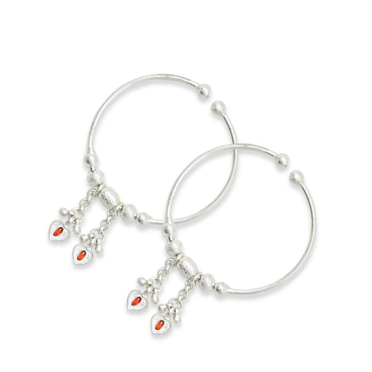 Silver Classical Heart Symbol Baby Kada