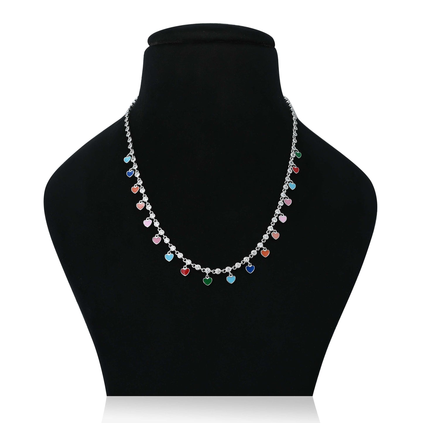 Silver chain for girls featuring a heart-shaped design