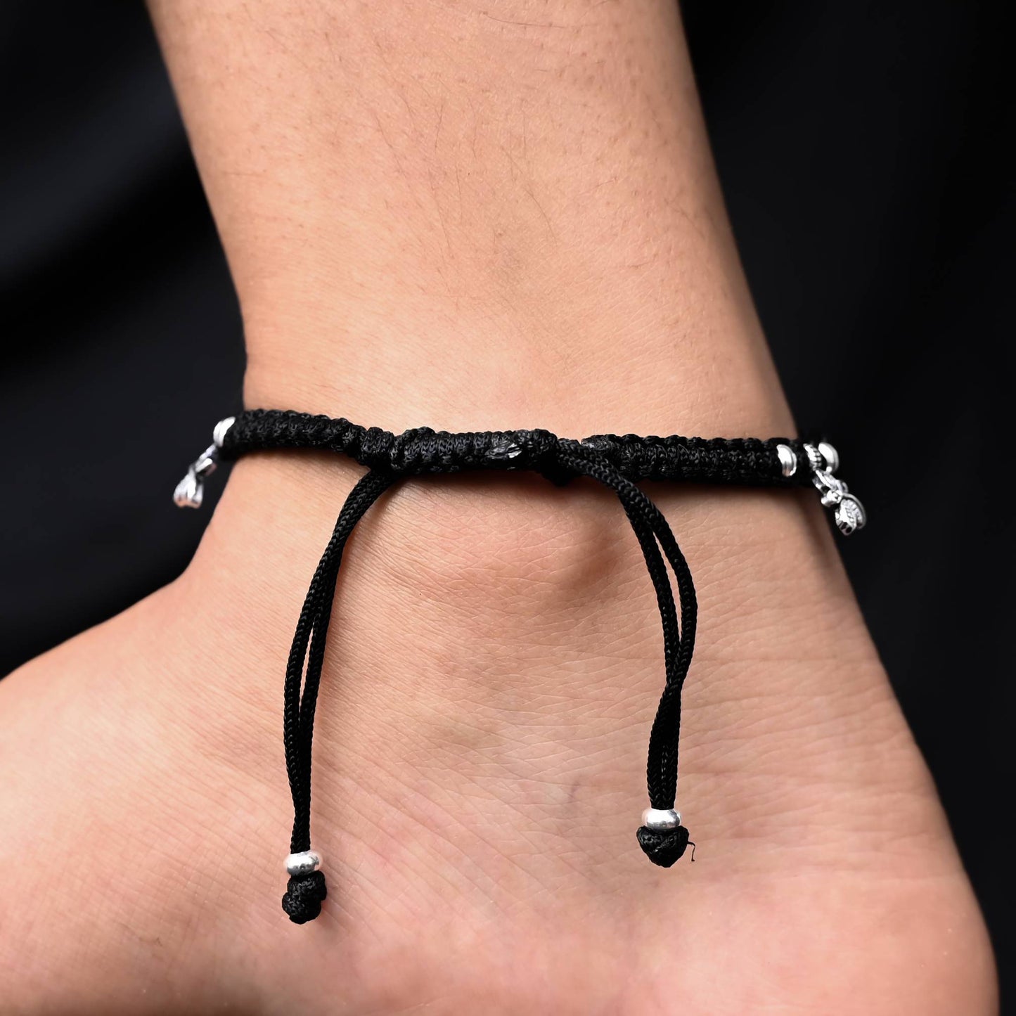 Elegant Silver Dragonfly Dhaga Payal with oxidised finish