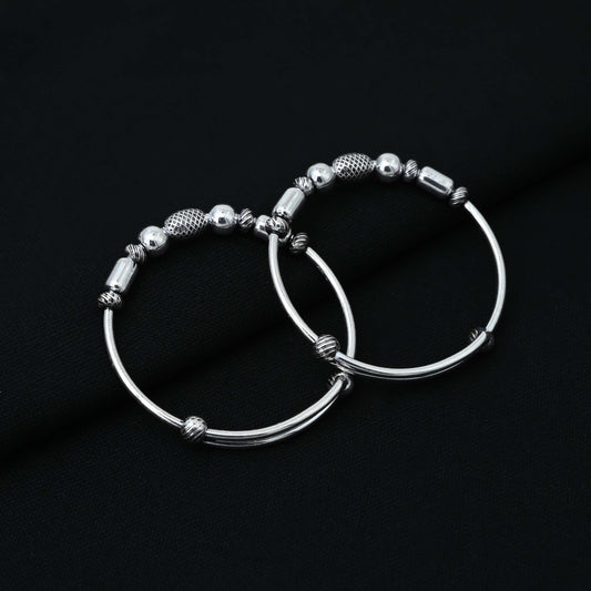 Sterling Silver Lining Kada for Girls - Stylish and Minimalist Jewelry