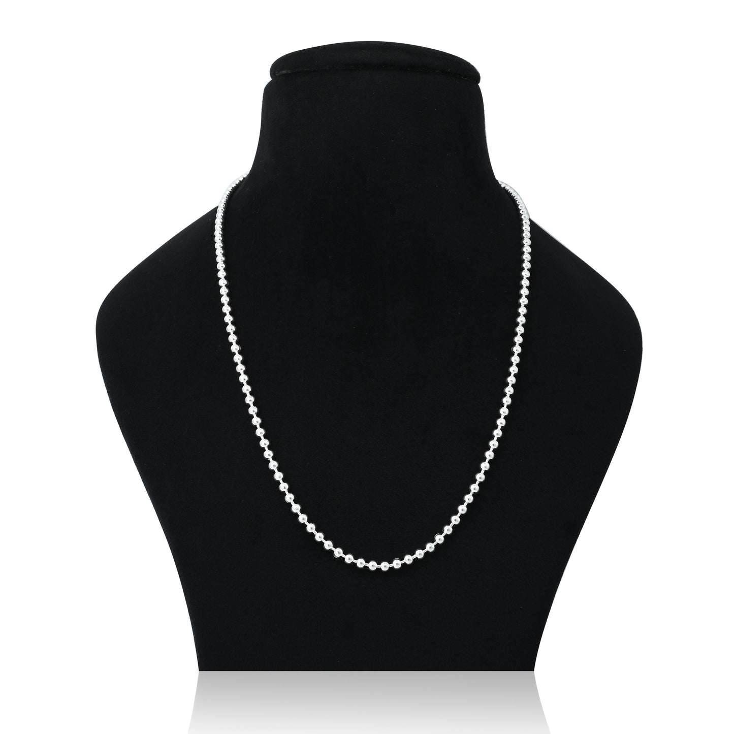 Silver beads chain with a simple design, perfect for boys