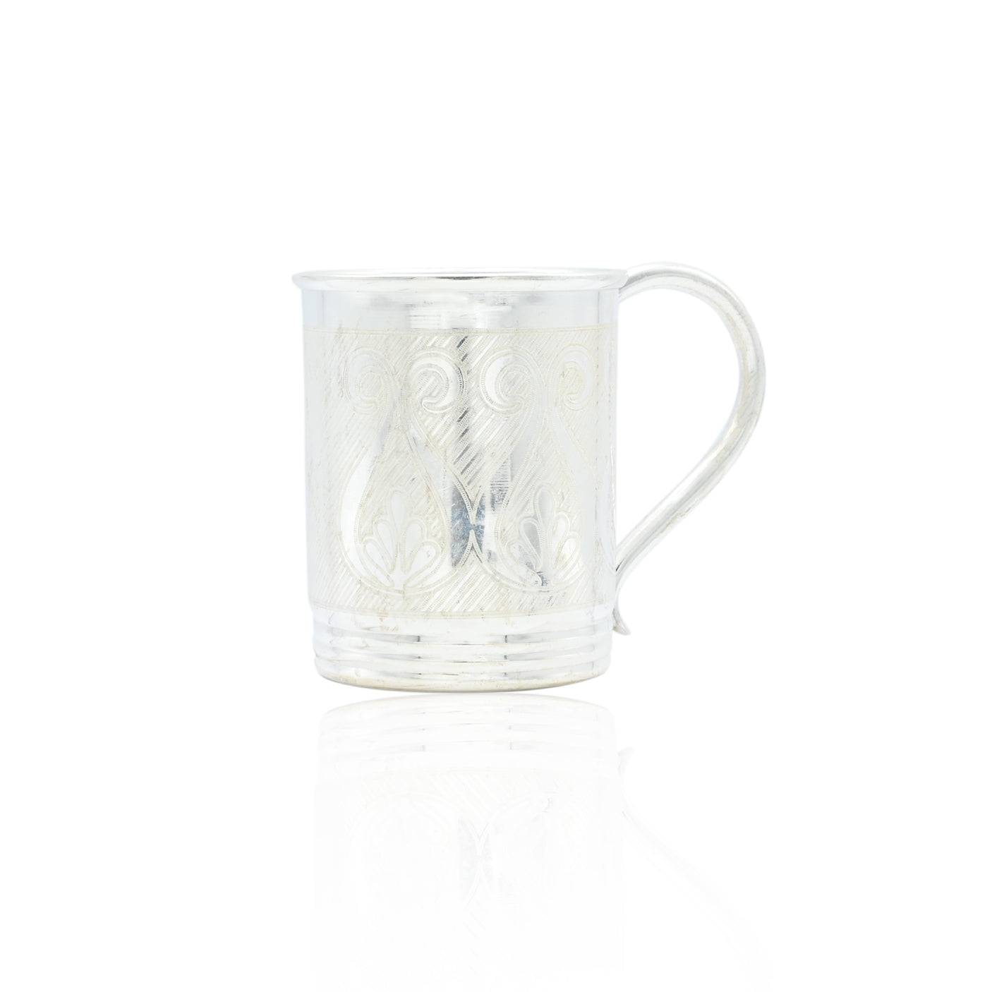 Traditional silver cup with a sleek design for serving
