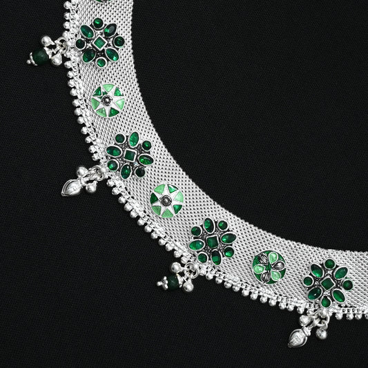 Buy Luxury Floral Design Silver Pajeb for Women @ ₹33599/- Only