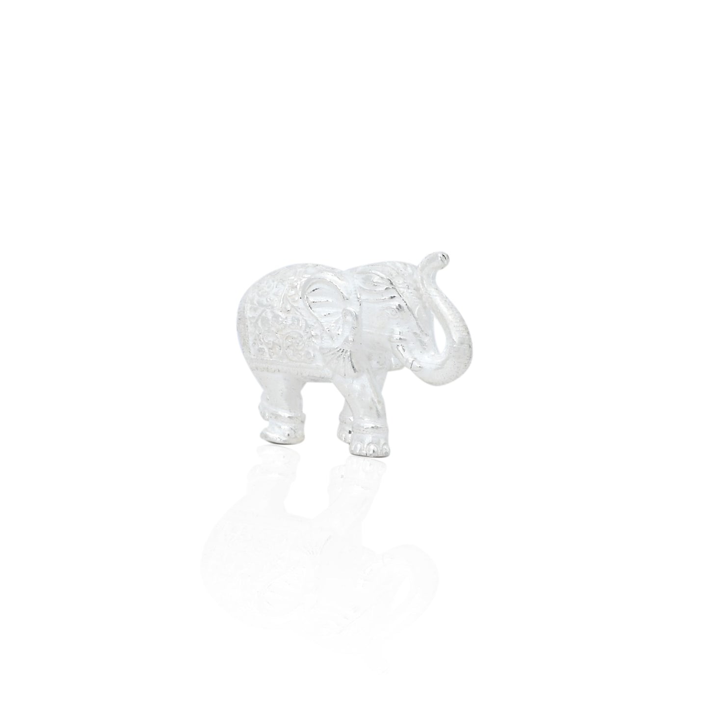 Handcrafted silver elephant idol, ideal for enhancing your home decor with divine energy and protection.